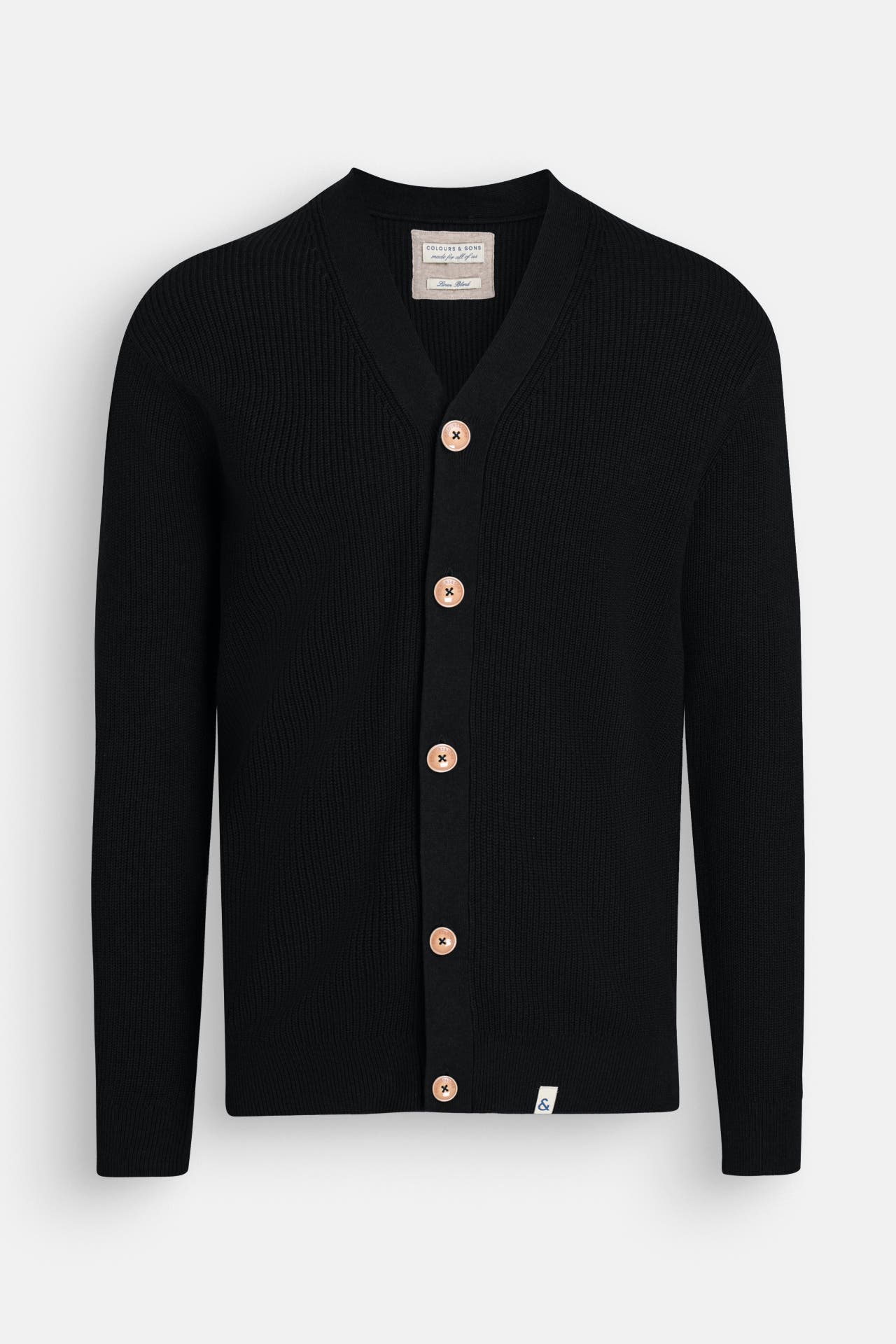 COLOURS & SONS Leinenmix-Cardigan schwarz, Bild 1