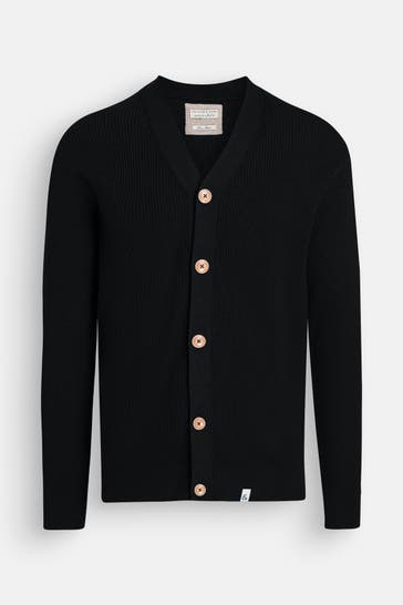 COLOURS & SONS Leinenmix-Cardigan schwarz