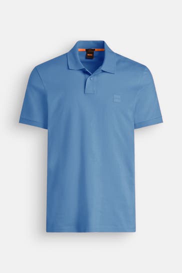 BOSS ORANGE Polo-Shirt azurblau