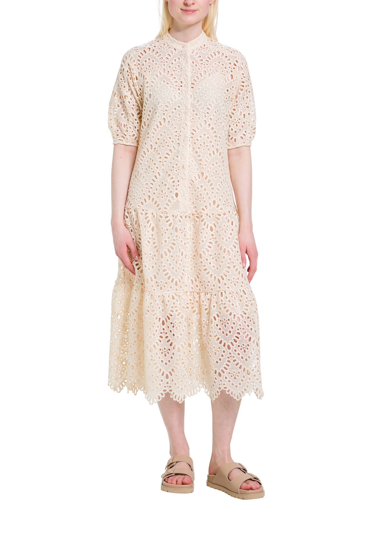 Robe Ted Baker Delcine En Jacquard Crème - Coupe Tulipe Longueur Mini - Taille 10 - Viscose Mixte - Neuf étiqueté