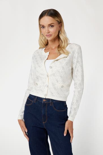 GUESS Strickjacke 'Paige' ecru