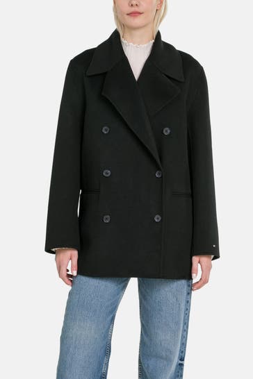 TOMMY HILFIGER Wollmix-Mantel schwarz