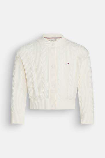TOMMY HILFIGER Strickjacke ecru