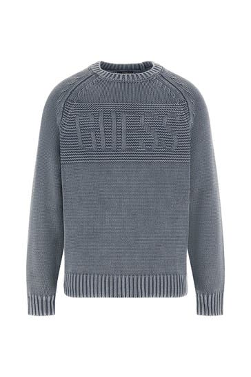 GUESS Strickpullover 'Ellery' graublau