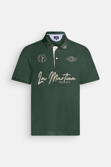 LA MARTINA Polo-Shirt tannengrün