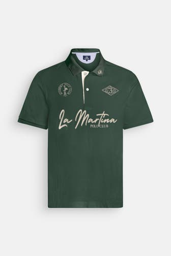 LA MARTINA Polo-Shirt tannengrün