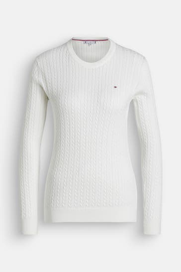 TOMMY HILFIGER Strickpullover offwhite