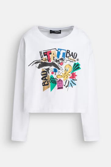 DESIGUAL Longsleeve weß