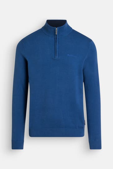 BEN SHERMAN Strick-Troyer azurblau