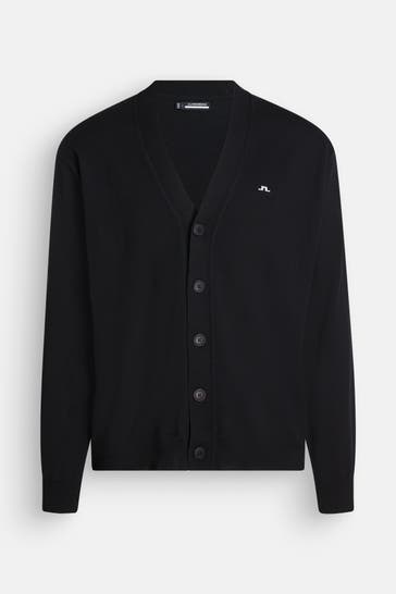 J.LINDEBERG SPORTSWEAR Strickcardigan 'Lucas' schwarz