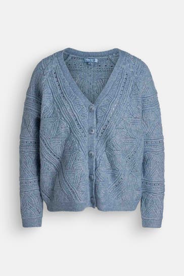 GUESS Strickpullover 'Amelia' taubenblau