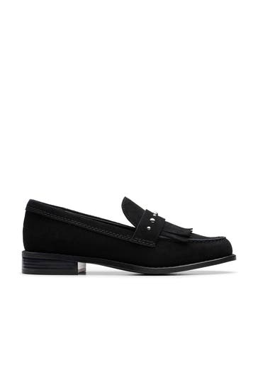 CLARKS Leder-Loafer 'Hana' schwarz