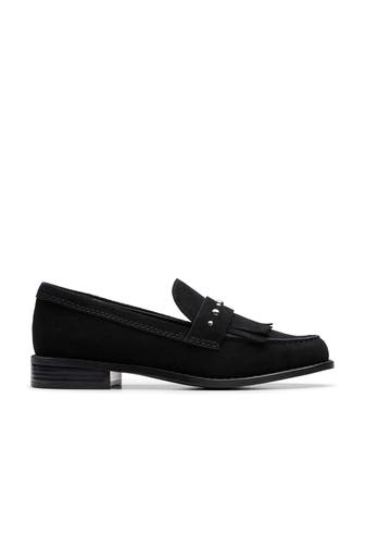 CLARKS Leder-Loafer 'Hana' schwarz
