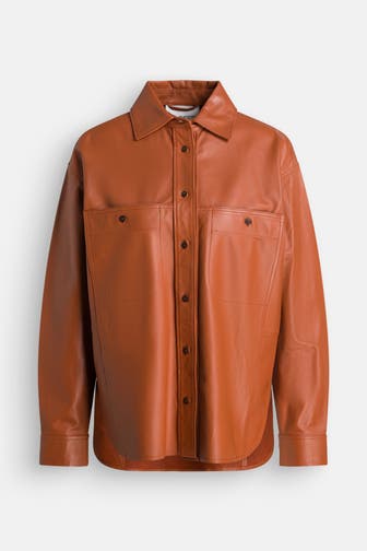 CLOSED Lammleder-Bluse rotbraun