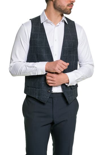 STRELLSON Weste 'Gyl' blau kariert