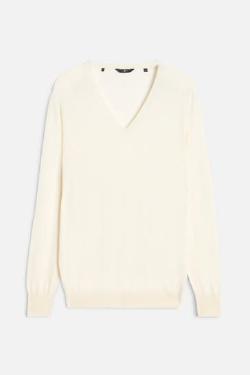 7 FOR ALL MANKIND Seidenmix-Pullover creme