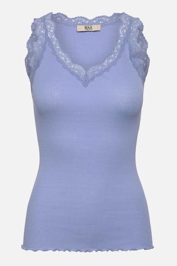 RM BY ROSEMUNDE Spitzentop 'Balta' taubenblau