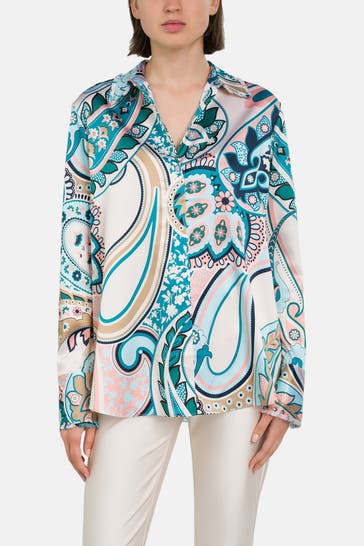 HERZENSANGELEGENHEIT Seidenmix-Bluse gemustert