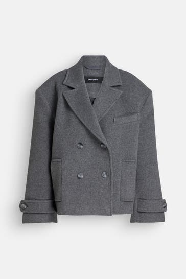 BLACK PALMS 'Jamyna' short coat, grey