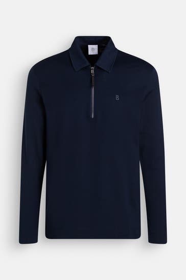 BOGNER Langarm-Polo 'Bailey' dunkelblau