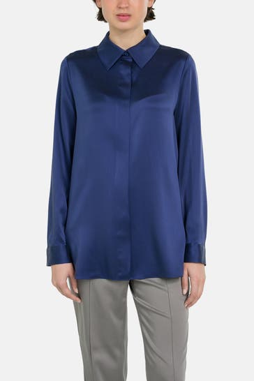 HERZENSANGELEGENHEIT Seidenmix-Bluse navy 