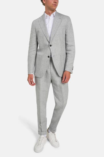 WINDSOR. Leinen-Anzug 'Giro' kariert