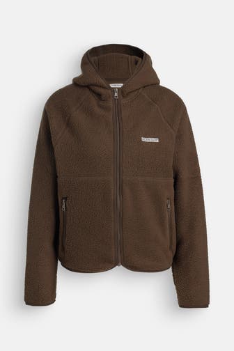 GUESS Fleecejacke dunkelbraun