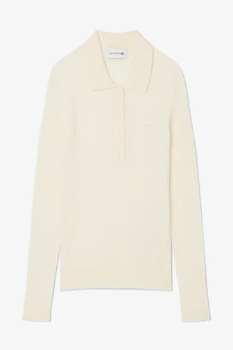 LACOSTE Strick-Polo creme