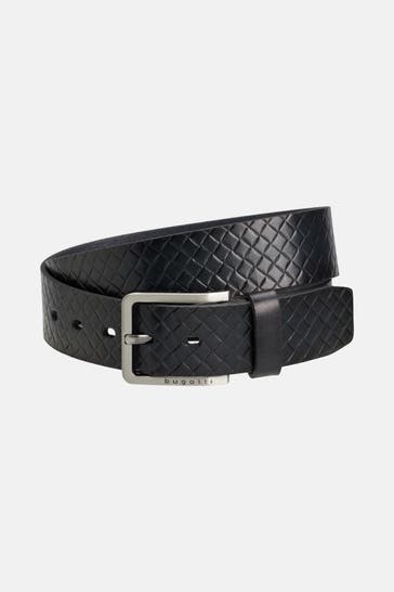 BUGATTI Ledergürtel nachtblau