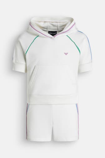 EMPORIO ARMANI Set: Hoodie und Shorts weiß
