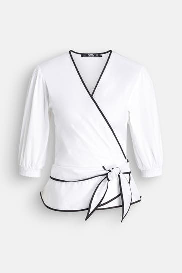 KARL LAGERFELD Blusenshirt weiß