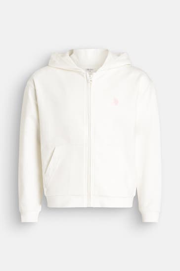U.S. POLO ASSN. Sweatjacke 'Sweet' ecru
