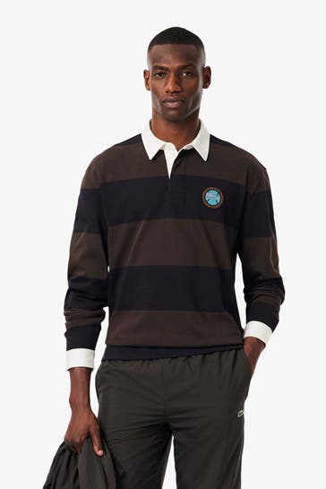 LACOSTE Langarm-Polo gestreift