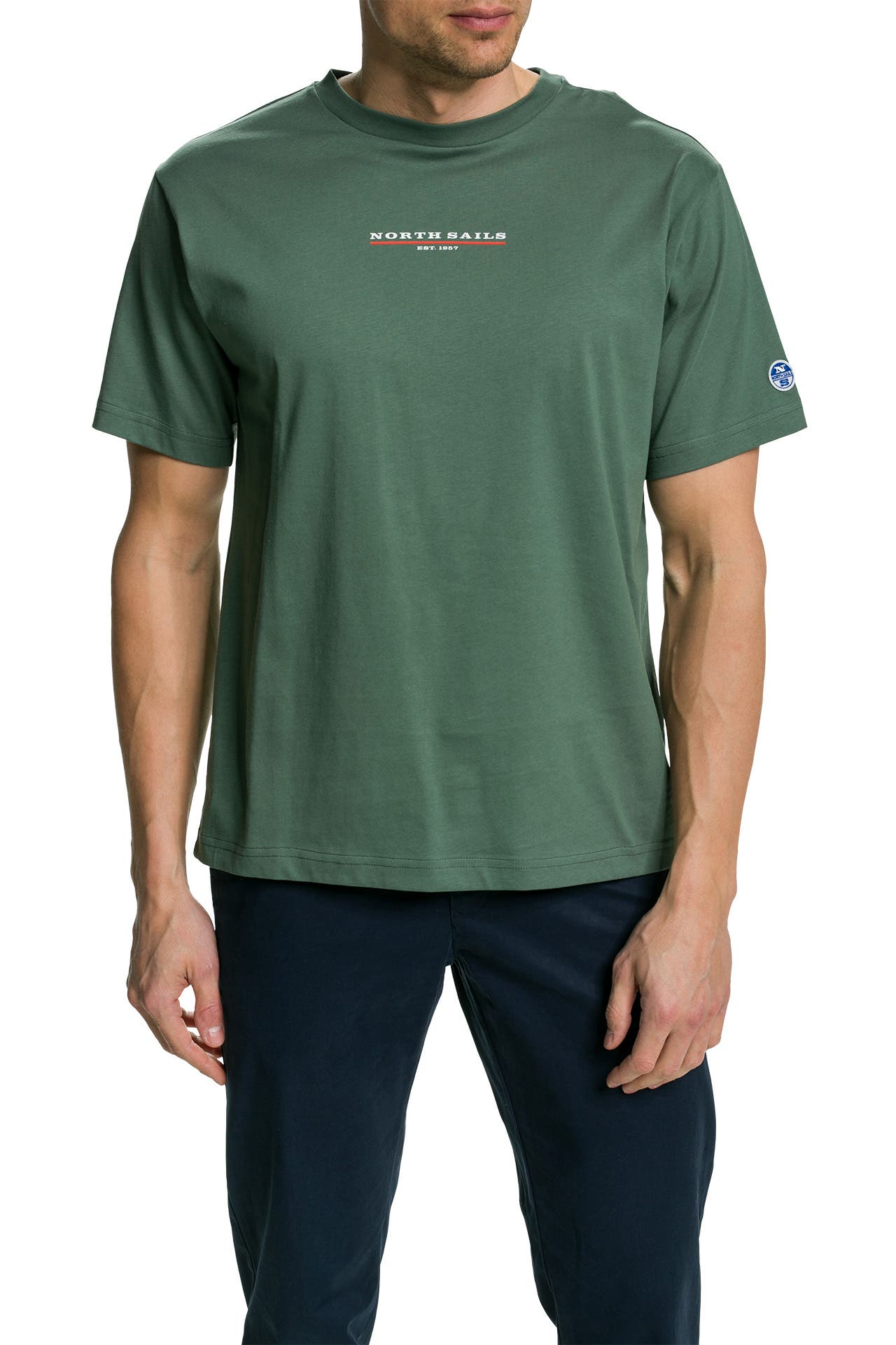 North Sails Blue Cotton Men T-Shirt