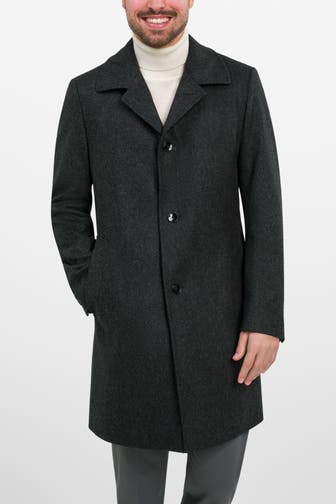 BOSS Wollmix-Mantel dunkelgrau