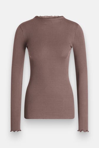 ROSEMUNDE Seidenmix-Longsleeve taupe