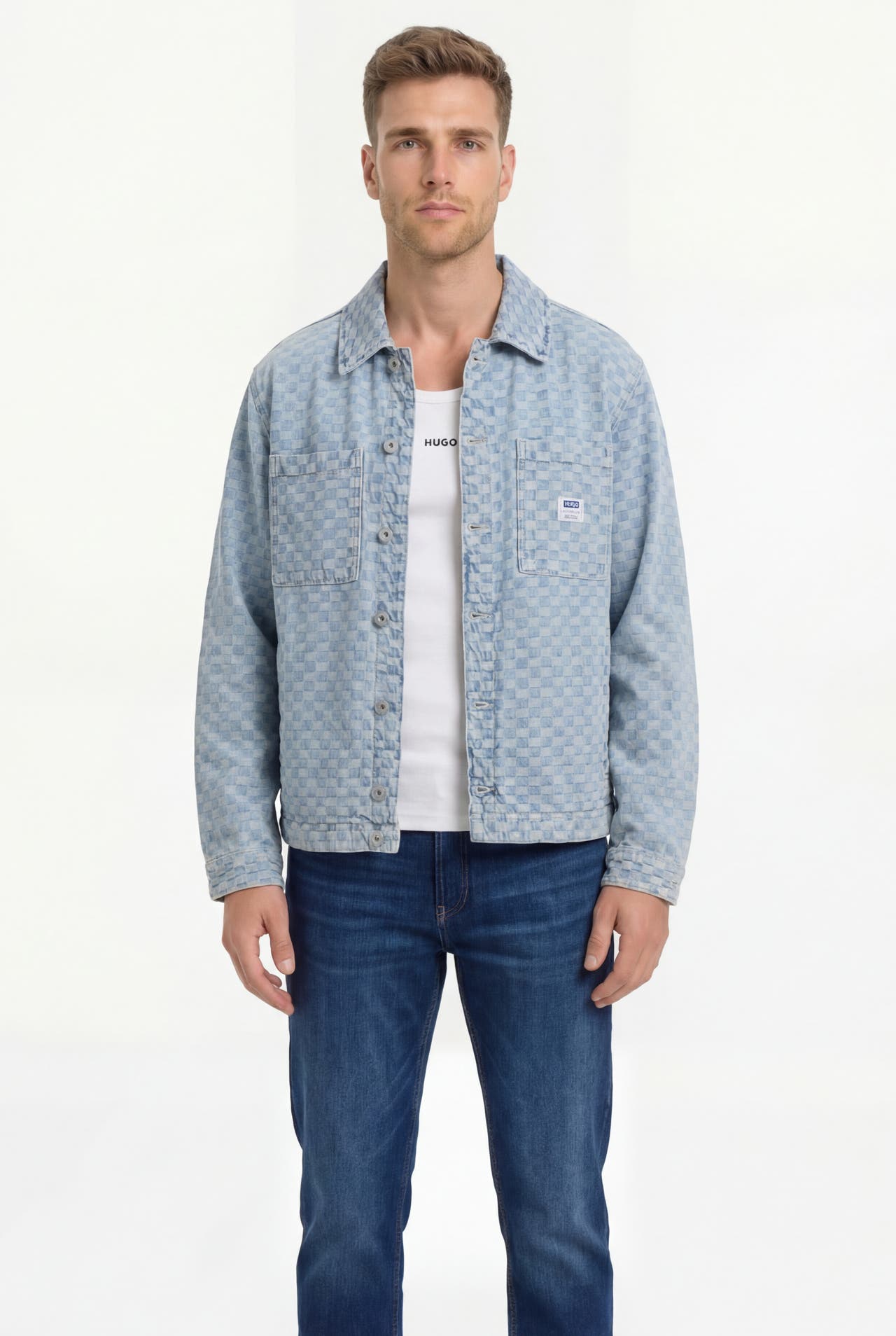 HUGO BLUE Jeansjacke 'Magaro' kariert, Bild 1