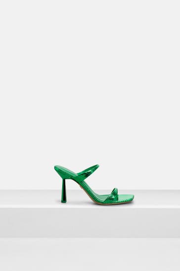 LOLA CRUZ Leder-Sandaletten 'Siracusa' grün