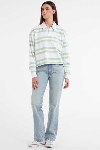 GUESS Langarm-Polo gestreift