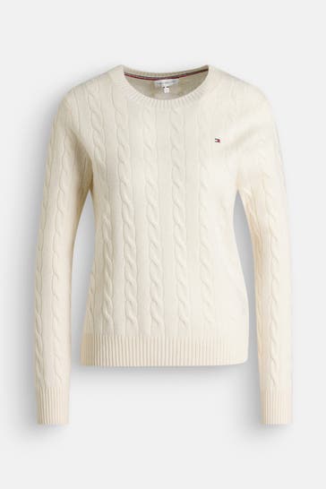 TOMMY HILFIGER Strickpullover weiß