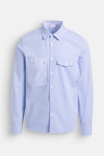 DESIGUAL Casual-Hemd Regular Fit taubenblau