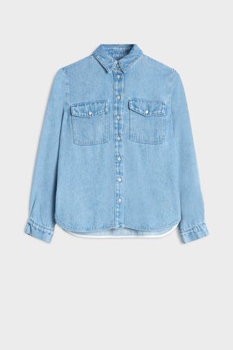 7 FOR ALL MANKIND Jeansbluse hellblau