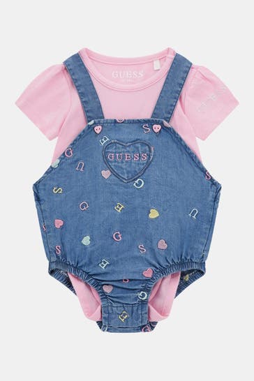 GUESS Set: Body und Latzhose zweifarbig