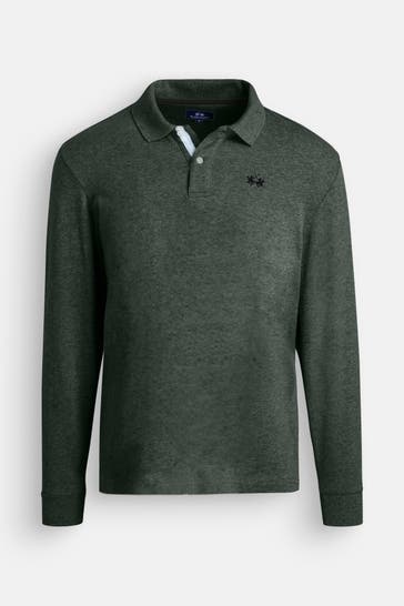 LA MARTINA Langarm-Polo dunkelgrün