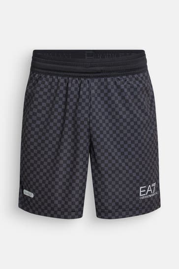 EA7 Shorts schwarz kariert