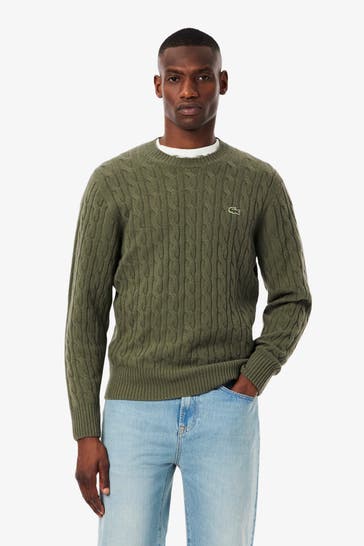 LACOSTE Strickpullover oliv