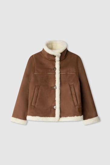 PEPE JEANS Kunstfelljacke 'Evette' dunkelbraun