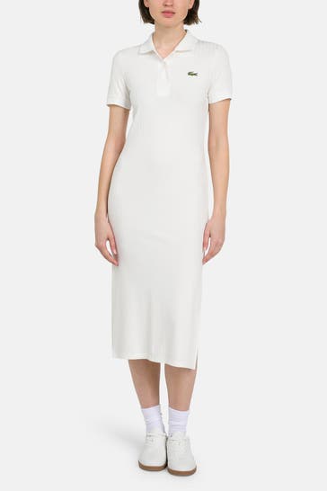 LACOSTE Polokleid weiß