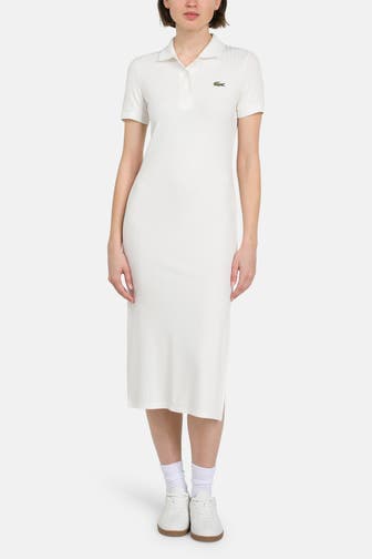 LACOSTE Polokleid weiß