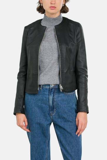 BOSS Lederjacke 'Sanoa' schwarz